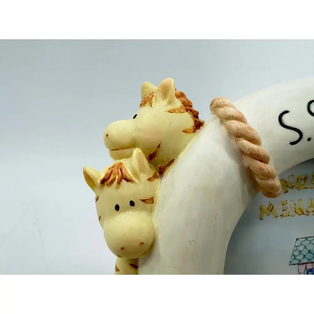 Russ Baby Noah's Menagerie S.S. Noah Photo Frame 3x3 Hand Painted NIB 24329